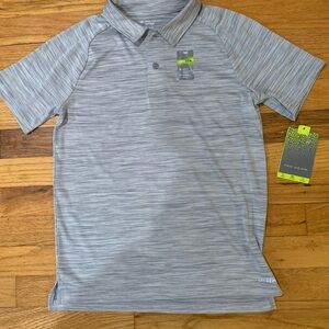 Boys Tek Gear grey polo size medium 10/12 dry tek new